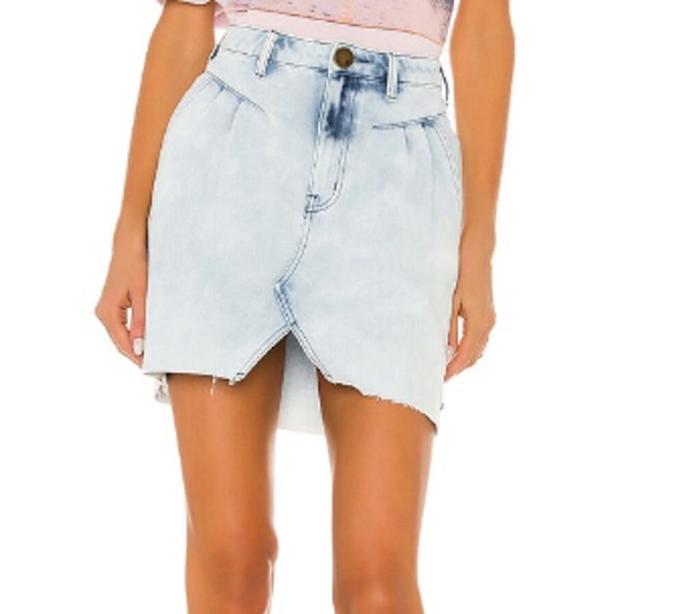 One Teaspoon Street Walker Skirt Jean Denim Destroyed Color 27